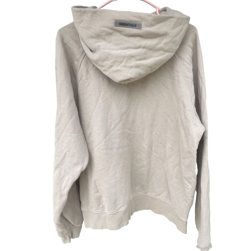 Essentials Fear Of God Big Logo Oversized Beige Hoodie Size S - Picture 2 of 7